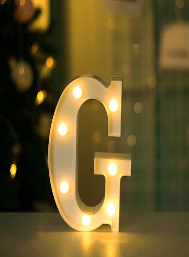 SHANAYA Alphabet LED Letter Lights Number Light Decorative Birthday Wedding Party Home Decor Light Up Plastic English Letters Standing Hanging A-Z for Party Wedding Festival (G) - Image 1